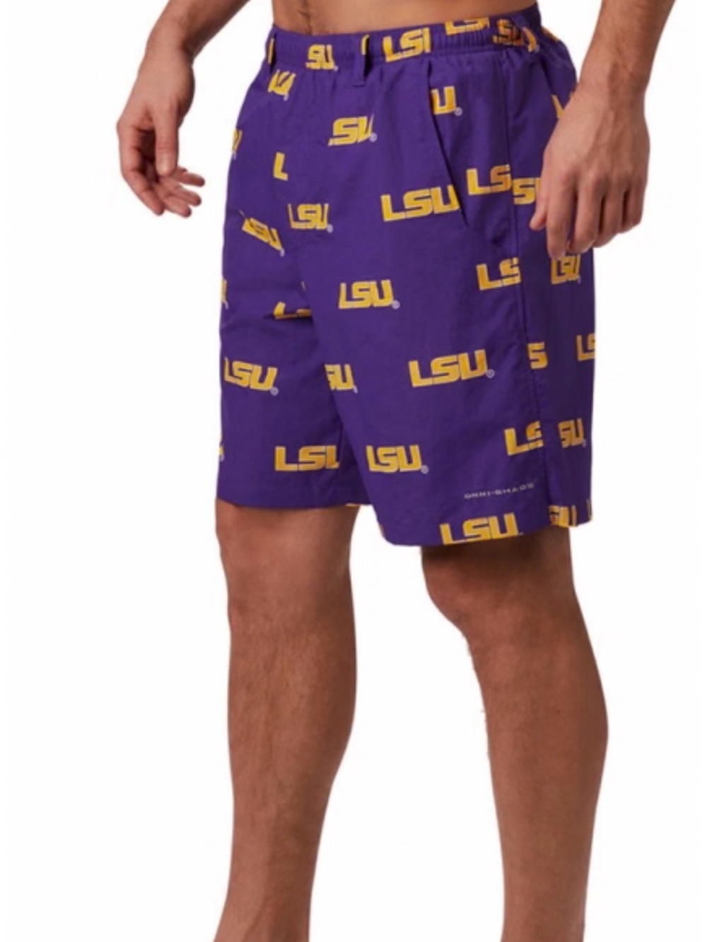 Columbia PFG LSU Tigers Shorts Mens Medium Purple Backcast NWOT